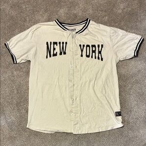 New York White Short-Sleeve Baseball Jersey